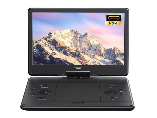 15.9' Portable DVD Player with 14.1' Swivel Screen, HDMI Input, 6-Hour Rechargeable Battery, Region Free, USB/SD Playback, Ideal Gift for Seniors,...