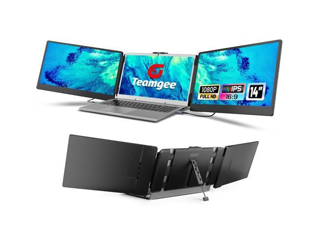 14' Laptop Screen Extender, FHD 1080P IPS Triple Portable Monitor for 13'-17' (Diagonal) Laptop, HDMI/USB-A/Type-C Plug & Play, Built-in Speakers &...