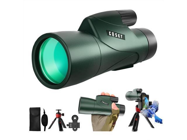 12x55 HD Monocular Telescope with BAK4 Prism & FMC Lens, Lightweight with Smartphone Adapter - For Bird Watching, Hunting, Hiking, Traveling