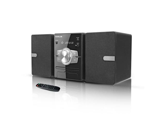 Home Stereo System with CD Player, FM Radio, Bluetooth, AUX in, USB in, Earphone Jack, Remote Control Included, 30W HiFi Shelf Stereo System