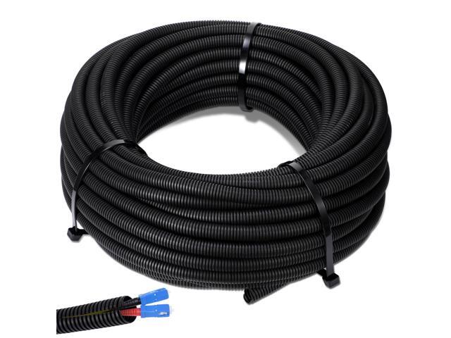 1/2' X 500 ft Split Wire Loom Cord Protector Tubing Split Conduit Protector Tubing Convoluted Tube Flexible Electrical Wire Cover Protective.