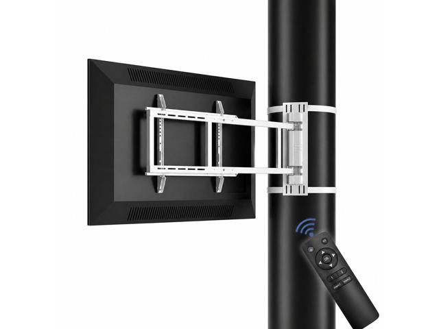 32'75' TVs Indoor Motorized Swing-Out Arm TV Mount Fits Pillars & Poles, Heavy Duty No Drill Gazebo & Pergola TV Mount, VESA 600x400, Holds 110 lbs