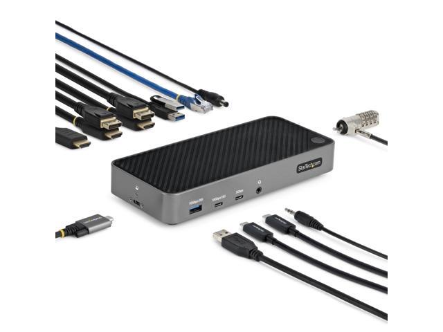 USB-C Triple Monitor Docking Station for MacBook Pro / Air M1 M2 M3 M4 & Windows, Universal 4K HDMI DP Dock, Thunderbolt Compatible, 100W Laptop.