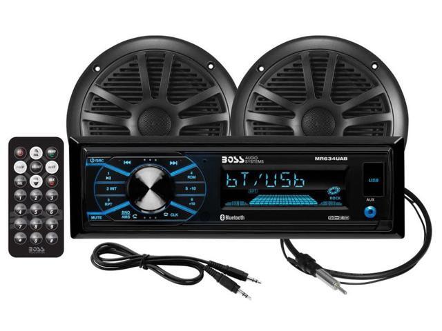 MCBK634B.6 Marine Boat Stereo & 6.5 Inch Speakers - Bluetooth, No CD DVD Player, Radio Receiver Head Unit, Dipole Antenna