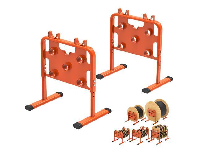 Heavy-Duty Adjustable Wire Dispenser Professional Welded Steel Wire Spool Rack, Portable Cable Caddy for Spools Up to 33' in Diameter, Supports...