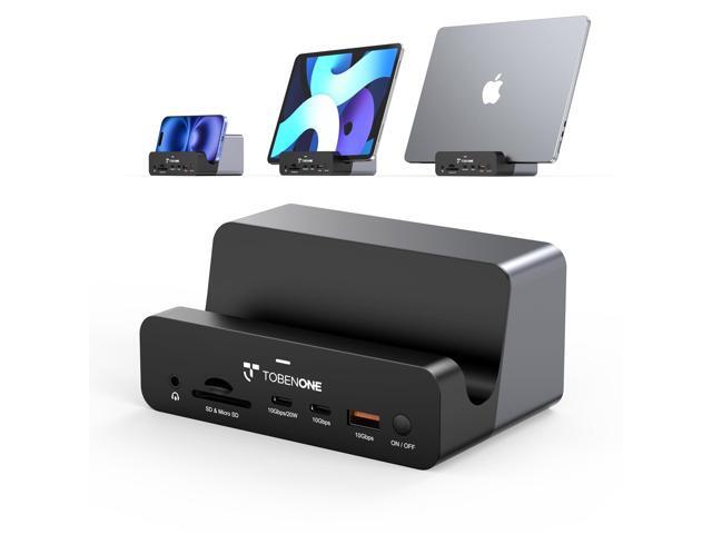 18-in-2 MacBook Docking Station Dual Monitor 4K@60Hz, 150 Power Adapter, 20W Charging, USB C Docking Station with 2 HDMI & DP, 7 USB, 2.5Gbps.