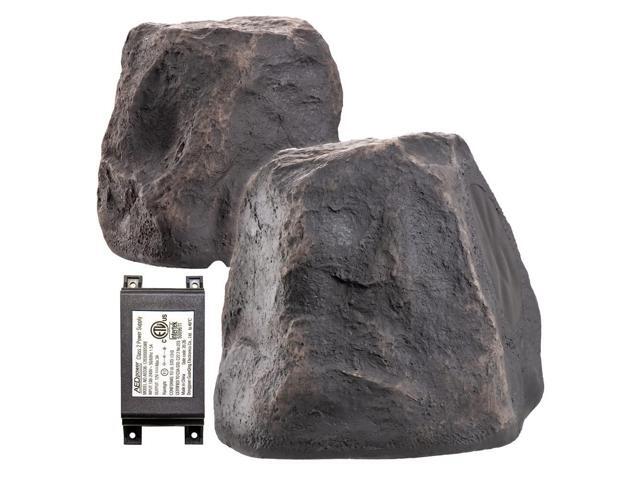 5.25' 120W Wireless Bluetooth Outdoor Rock Speaker Weather Resistant, Slate Dark Grey - BTR-150
