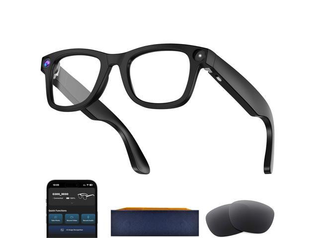 AI Smart Glasses with Camera, 8MP HD Camera Glasses for Men,Women, AI Recording Glasses with Voice Assistant,Open-Ear Audio,Real-Time...