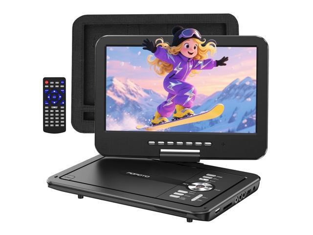 12.5' Portable DVD Player with 10.5' HD Swivel Screen, 6-Hour Battery Life, Car DVD Player with Dual Speakers, Supports CD/DVD/USB/SD Card, Include...