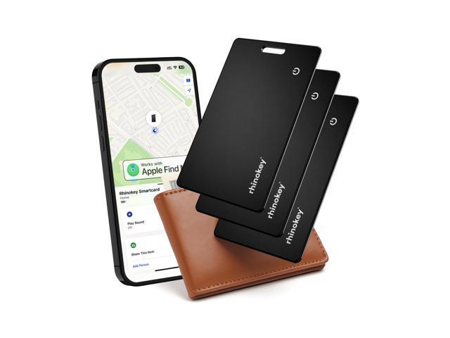 ® Apple MFi Certified Wallet Tracker Card Works with Apple Find My (iOS Only) Slim 0.07in Rechargeable IP68 Waterproof Tracker Item Finder Credit.