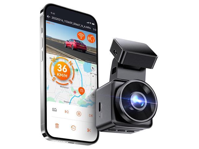 E1 Lite 1080P Dash Cam, Mini Car Camera with Night Vision, 60fps Dash Cam with GPS and Speed, Wi-Fi APP Control, Loop Recording, Voice Control, 24H.