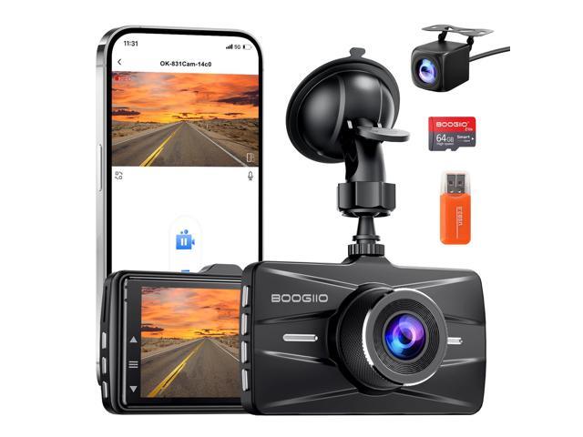 Dash Cam Front and Rear with 64GB SD Card, 4K Dash Camera for Cars with APP, 5G WiFi Car Camera, Built-in G-Sensor, 170° Wide Angle, Night Vision,...