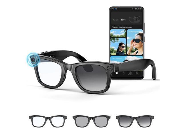 AI Smart Glasses 4K HD Camera, BT Call, 800W Anti-Shake Camera Glasses with Video Recording Dual Mic, Simultaneous Interpretation/GPT Identify...