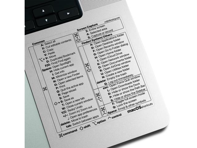 Mac OS Keyboard Shortcuts Sticker, 50+ Shortcuts for 13-16 inch MacBook Pro & Air (Sky Blue, Space Gray, Silver & Starlight Only), Residue-Free.