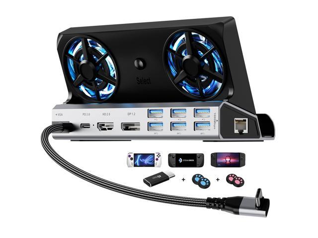 YCE Dual Fan Steam Deck Dock for Valve Steam Deck & OLED/Switch & 2/Asus ROG Ally & X/Lenovo Legion Go & S & 2/MSI Claw,Switch 2 Dock,Steam Deck...