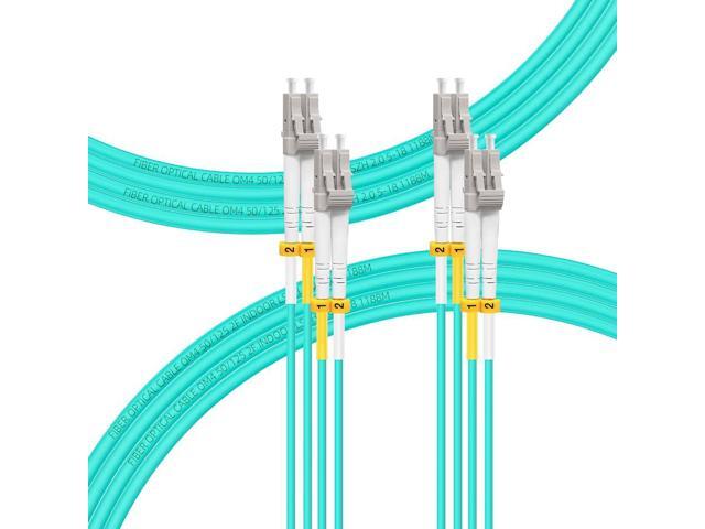 30M-2Pack LC to LC Fiber Patch Cable OM4 Multimode, MM Multi Mode Fiber Optic Cable, MMF Fiber Jumper Cord, 10Gb/40Gb/100Gb, Duplex, 50/125um,...