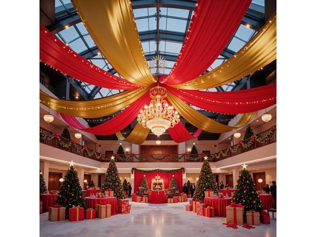 4 Panels 5ft(W) x 20ft(H) Gold Backdrop Curtain for Wedding Parties 20 FT Extra Long Wrinkle Free Shimmer Back Drop Cloth for Valentine's Day,.