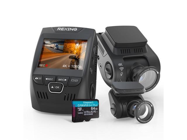 V1P SE 4K Dual Dash Cam w/GPS, Wi-Fi & 2pcs-CPL Filter 512GB Support Front 2160p, Rear 1080p 170° Angle G-Sensor WDR Loop Record .