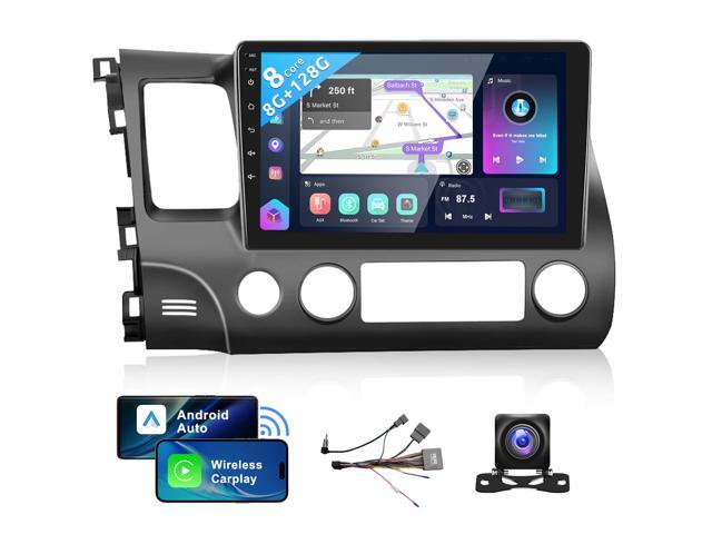 8 Core 8+128G Android Car Radio Stereo for Honda Civic 2006-2011 with Wireless Carplay Android Auto, 10.1' QLED Touch Screen, WiFi/4G, GPS,.