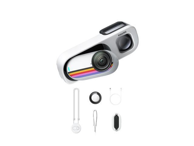 GO 3S Retro Bundle Special Edition 64GB White - Small 4K Vlogging Camera, Hands-Free POV Cam, Retro Filters, 4K30fps, Extra Bttery, Lightweight...