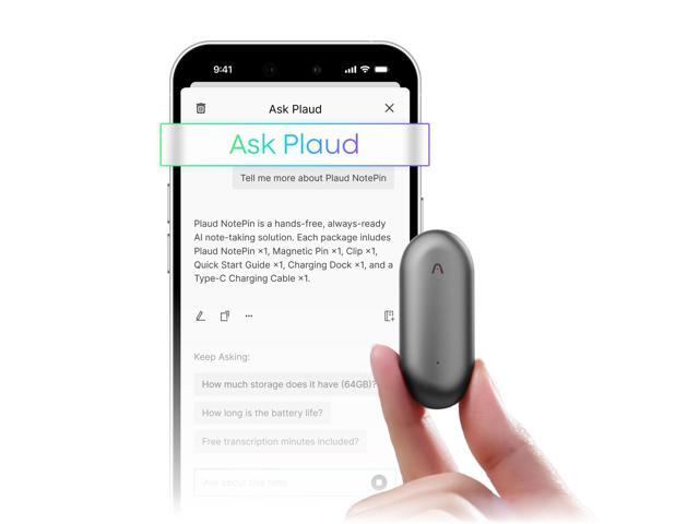 NotePin Voice Recorder, AI Voice Recorder, AI Note Taker, AI Transcribe & Summarize, Support 112 Languages, for Meetings, Lectures, Professionals,...