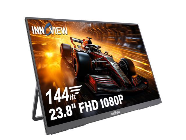 Large Portable Monitor 23.8inch FHD 1080P 144Hz USB-C, HDMI Computer Display HDR 100% sRGB IPS Gaming Monitor W/180°Adjustable DC Eyes Care Stand...