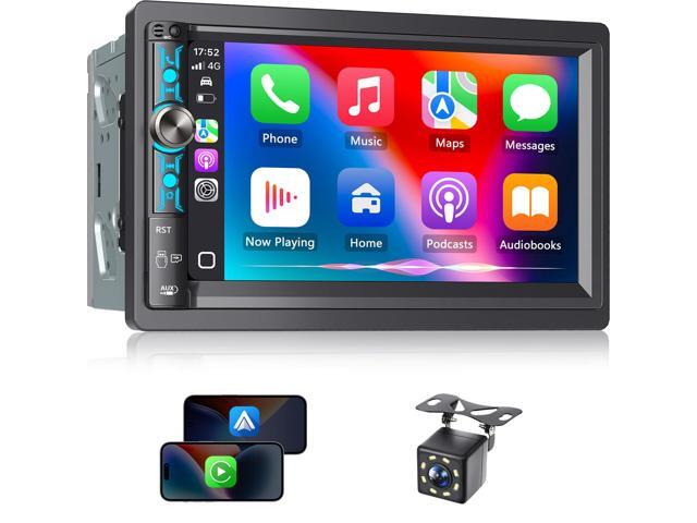 7' Double Din Car Stereo with Wireless Apple Carplay & Android Auto, Bluetooth, 240W, SWC, Subwoofer Out, Mirror Link, USB-C/AUX/TF, FM/AM Car...