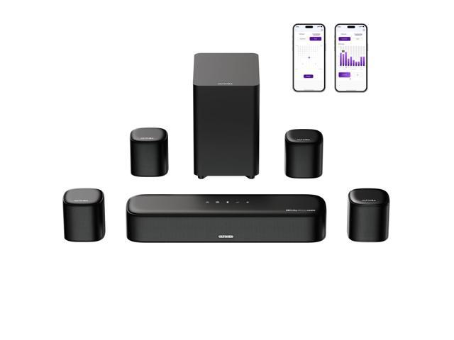 7.1ch Dolby Atmos Surround Sound System for TV, with 4 Surround Speakers, Surround Sound System Sound Bar with Subwoofer for Home Theater, App...