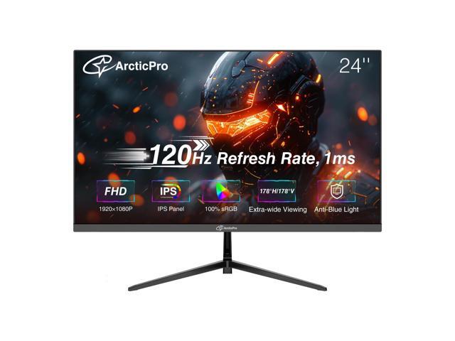 24 inch Monitor 120Hz, FHD 1080p, Computer Monitor, IPS, 99% sRGB, Adaptive Sync, 1ms Response Time, 3-Sided Frameless, Ultra Slim, VESA Mountable,...