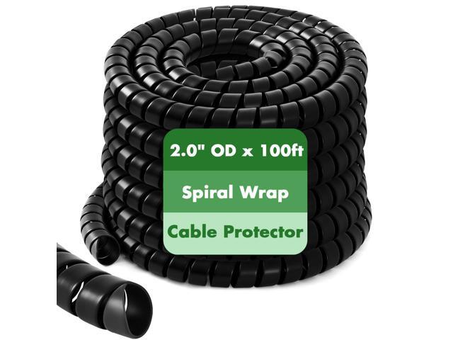 1 Pcs Spiral Wrap Cable Protector, Safe 2.0' Od X 100' Pre Cut Lengths Hydraulic Hose Protector Wrap to Avoid Wear and Extend Life for Hydraulic.