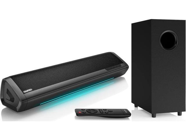 Sound Bars for Smart TV with Subwoofer, 2.1 Deep Bass Small Soundbar Monitor Speaker Home Theater Surround System PC Gaming Bluetooth/AUX/Optical...