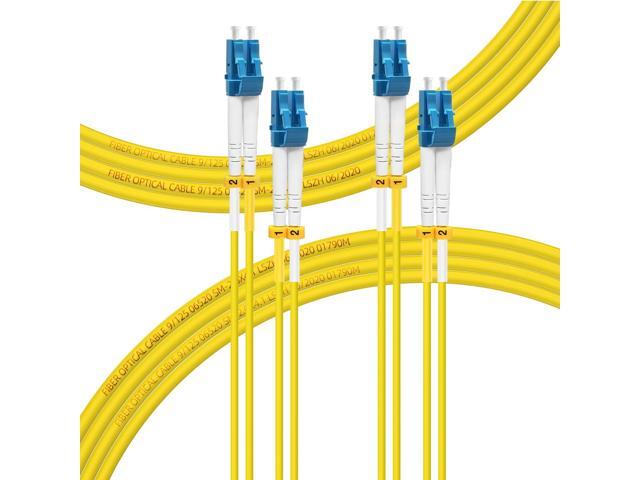 75M-2Pack LC to LC Single Mode Fiber Patch Cable OS2, SM Fiber Optic Cable, SMF Singlemode Fiber Jumper Cord, Duplex, 9/125um, Yellow, LSZH,...