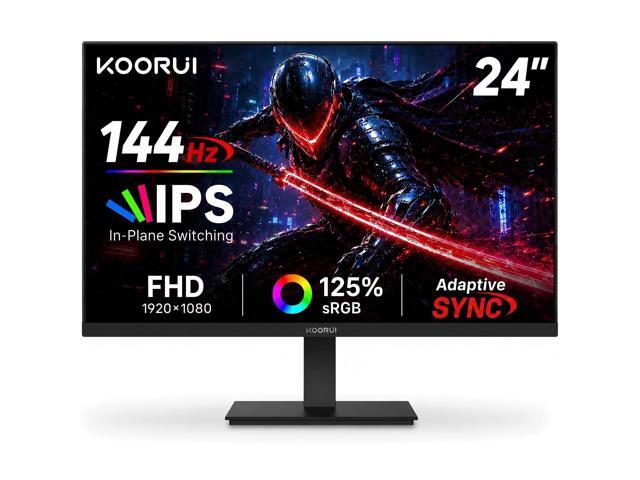 24 Inch Gaming Monitor 144Hz Full HD 1920 x 1080p IPS Ultra-Slim Display with HDMI VGA, Adaptive Sync, 99% SRGB, VESA 100x100mm, Eye Care, Tilt,...