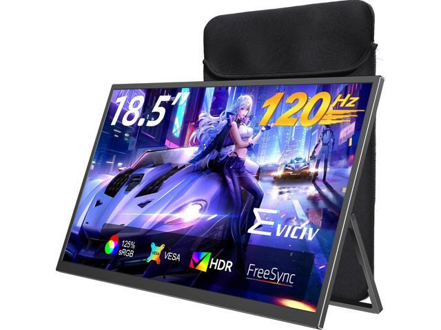 Portable Monitor 18.5 120HZ 1ms Gaming Monitor 125% sRGB FreeSync, HDR 350Nits USB-C & MINI HDMI VESA & Stand Large Travel External...