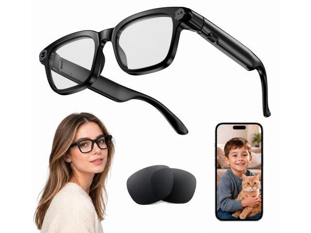 AI Smart Glasses with 8MP Camera, 4K Video, Photo Capture, Real-Time Translation, Recording, AI Assistant, Open-Ear Audio, Bluetooth, Object...