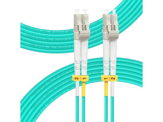 LC to LC Fiber Patch Cable OM3 8M, Length Options: 0.2m-200m, 10GB/40GB Multimode Duplex 50/125um Fiber Optic Cable Cord LSZH-8Meter(26ft), 4pack