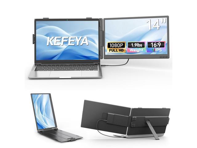 Laptop Screen Extender, 14' FHD 1080P IPS Dual Laptop Monitor Extender, Portable Monitor Plug & Play USB-C/HDMI/USB-A for 13'-17' Laptops, Work...