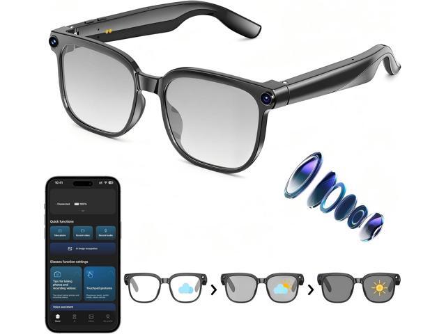 AI Smart Glasses with Camera,8MP Camera Glasses,1080P Anti-Shake Video Recording Glasses, Real Time Translation,AI Voice Assistant,Object...