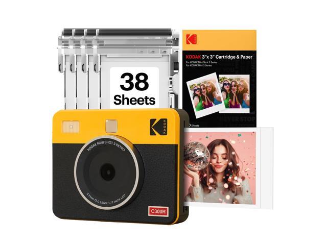 Mini Shot 3 Retro 3x3 Instant Digital Camera & Photo Printer, 38 Sheets, 2-in-1 Portable Print Camera, Bluetooth Smartphone Printer for iOS &.