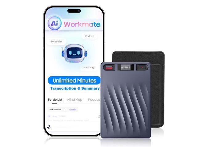 AI Voice Recorder, AI Note Taker w/APP Control and Transcription & Summarize, 150 Languages, Noise Cancellation, 64GB Memory, Pocket Note Pro...