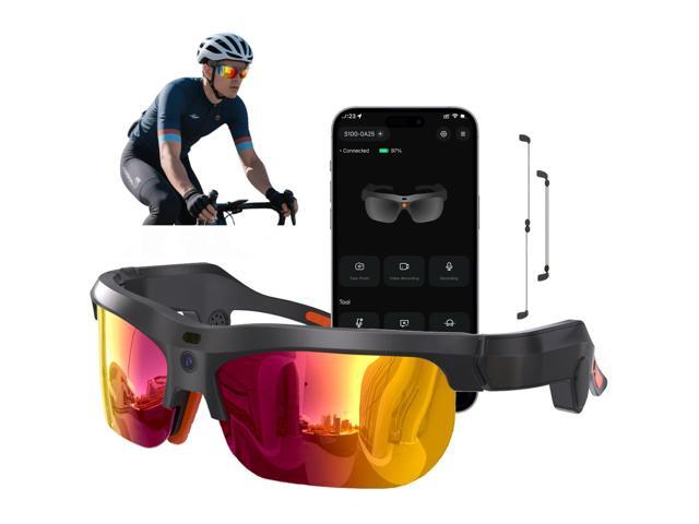 Smart Cycling Glasses with 20MP Camera, AI Voice Assistant & Real-World Recognition, EIS Anti Bluetooth Audio Sunglasses, Sports Camera Glasses for...