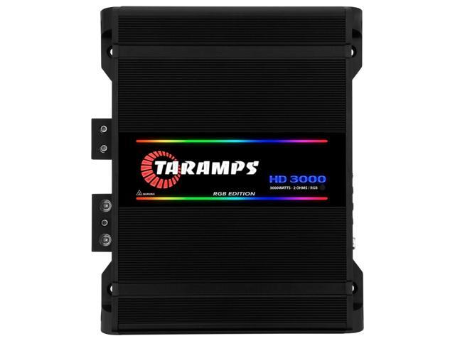 Taramps HD 3000 2 Ohms Black RGB 1 Channel Amplifier 3000 Watts RMS Digital, 108 RGB Effects, Crossover, Low/High Pass, Bass Boost, Car Audio.