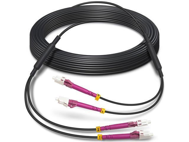 100 Feet (30 Meters) Armored OM4 LC to LC Fiber Patch Cables, 10gb/40gb/100gb Multimode LC Fiber Optic Cable Indoor/Outdoor, Duplex MMF 50/125m LC,.
