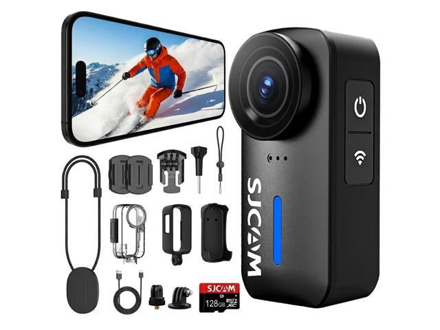 C110 Mini 4K Thumb Body Camera with 128GB Card,3H Long Battery, EIS Stablization, 30M Waterproof Body Cam, POV Cam for Cycling, Sports, Hiking &.