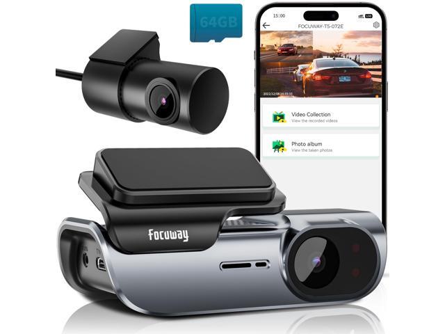4K Front and Rear Dash Cam: Fast 5GHz WiFi & Hands-Free Voice Control, Compact Hidden Design, 24/7 Parking Mode Recording, Supercapacitor & Type-C,...