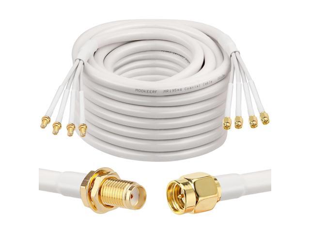 SMA Extension Cable - 40FT SMA Male to SMA Female Coax Cable Ultra Low-Loss Quad-KMR195 Coaxial Cable Antenna Extension Cable with SMA Connector.