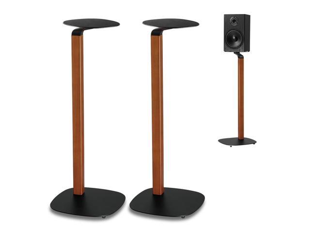 Uinversal Wood & Metal Speaker Stands Pair 30.75' Floor Standing for Bookshelf & Compact Speakers 22 lb Capacity Cable Management (Black and.