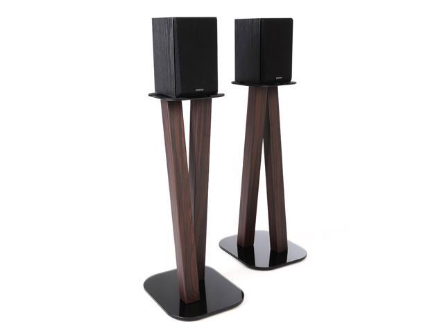 One Pair Fixed Height Universal Speaker Floor Stands - Espresso - 600 Series