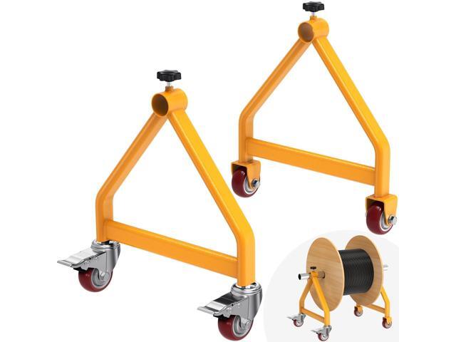 Wire Spool Rack, Portable Cable Caddy, Swivel Caster Wheels with Brake, Steel Fully welded Wire Rack Dispenser for up to 28' Diameter Spools, 220.