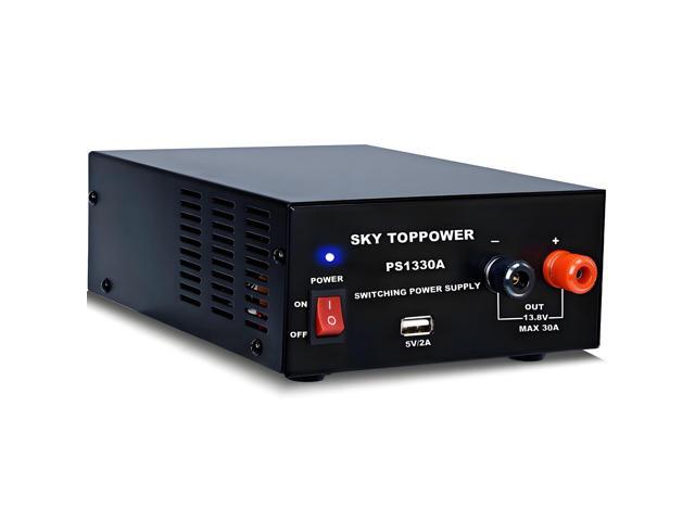 13.8V 30A DC Power Supply for Ham Radio,30 Amp Compact Regulated Bench Power Supply Lab Benchtop AC to DC Converter,Cooling Fan,5V 2A USB.